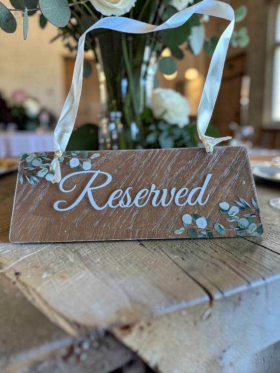 Other - 6 NWT Reserved Wood Hanging Sign in Brown and White by